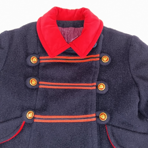Vintage Rothchild USA Union Made wool Melton Fancy Coat + Brass Crested Buttons - Picture 5 of 14